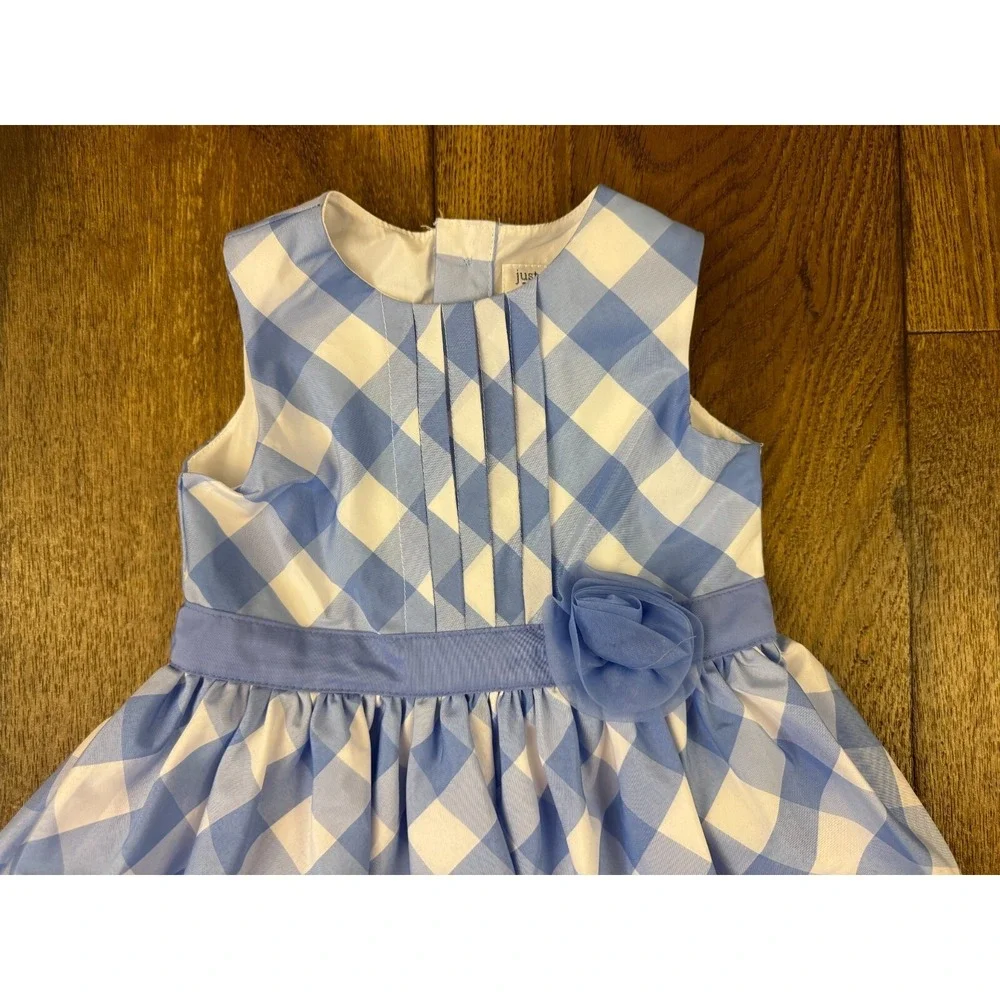 Carters Toddler Girls Dress 18 Months Sleeveless Blue White Plaid Clothes Easter